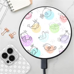 Cartoon Bird Cute Doodle Bird Wireless Fast Charger(black) by Salman4z