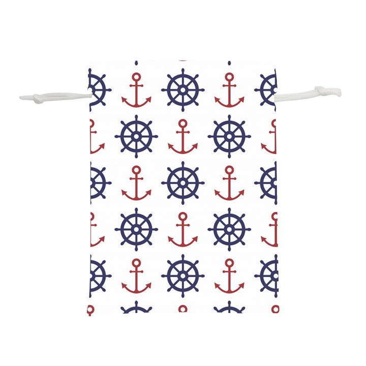 Nautical Seamless Pattern Lightweight Drawstring Pouch (L)