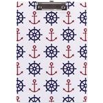 Nautical Seamless Pattern A4 Acrylic Clipboard Front