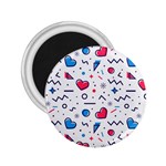 Hearts Seamless Pattern Memphis Style 2.25  Magnets Front