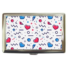 Hearts Seamless Pattern Memphis Style Cigarette Money Case by Salman4z