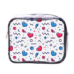 Hearts Seamless Pattern Memphis Style Mini Toiletries Bag (one Side) by Salman4z