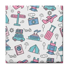 Transportation Seamless Pattern Tile Coaster by Salman4z