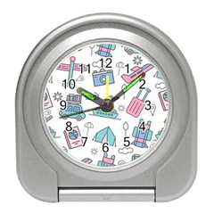 Transportation Seamless Pattern Travel Alarm Clock by Salman4z