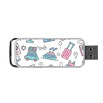 Transportation Seamless Pattern Portable USB Flash (Two Sides) Front