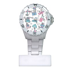 Transportation Seamless Pattern Plastic Nurses Watch by Salman4z