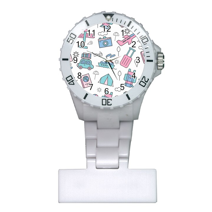 Transportation Seamless Pattern Plastic Nurses Watch