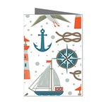 Nautical Elements Pattern Background Mini Greeting Cards (Pkg of 8) Left