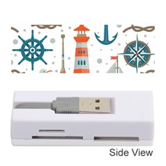 Nautical Elements Pattern Background Memory Card Reader (stick) by Salman4z