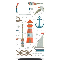 Nautical Elements Pattern Background Iphone 14 Plus Black Uv Print Case by Salman4z