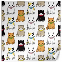 Cat Kitten Seamless Pattern Canvas 16  X 16  by Salman4z