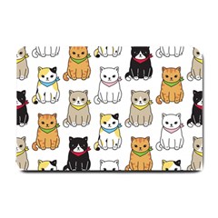 Cat Kitten Seamless Pattern Small Doormat by Salman4z