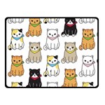 Cat Kitten Seamless Pattern Fleece Blanket (Small) 50 x40  Blanket Front