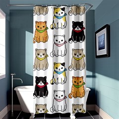 Cat Kitten Seamless Pattern Shower Curtain 36  X 72  (stall)  by Salman4z