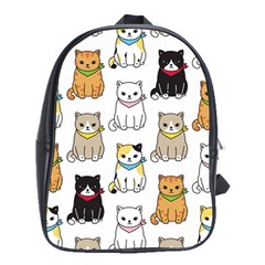 Cat Kitten Seamless Pattern School Bag (xl) by Salman4z