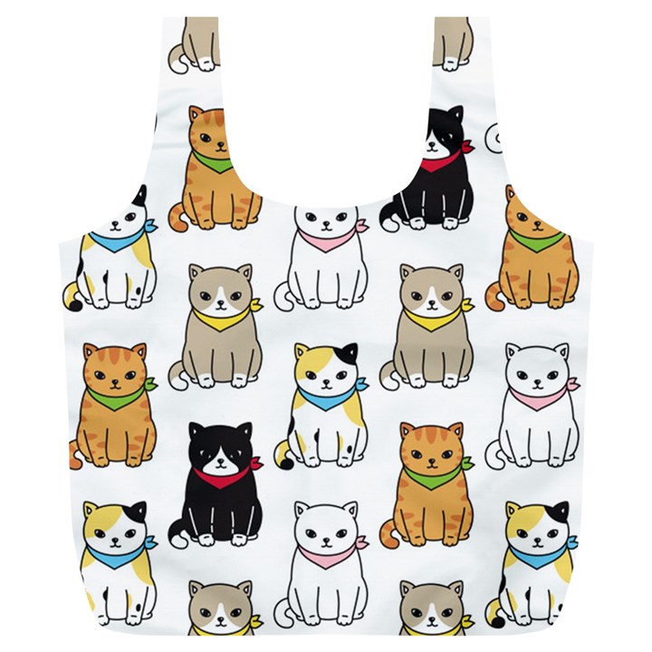 Cat Kitten Seamless Pattern Full Print Recycle Bag (XL)