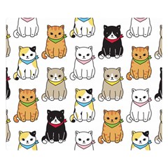 Cat Kitten Seamless Pattern Two Sides Premium Plush Fleece Blanket (small) by Salman4z