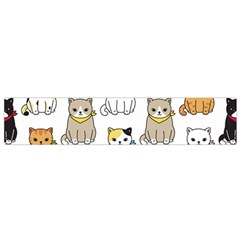 Cat Kitten Seamless Pattern Small Premium Plush Fleece Scarf by Salman4z