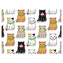 Cat Kitten Seamless Pattern Premium Plush Fleece Blanket (extra Small) by Salman4z