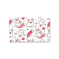 Cute Animal Seamless Pattern Kawaii Doodle Style Magnet (name Card) by Salman4z