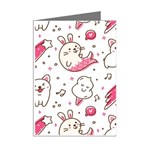 Cute Animal Seamless Pattern Kawaii Doodle Style Mini Greeting Cards (Pkg of 8) Right