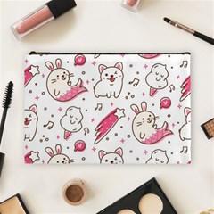 Cute Animal Seamless Pattern Kawaii Doodle Style Cosmetic Bag (large) by Salman4z