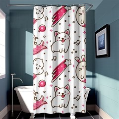 Cute Animal Seamless Pattern Kawaii Doodle Style Shower Curtain 36  X 72  (stall)  by Salman4z