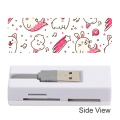 Cute Animal Seamless Pattern Kawaii Doodle Style Memory Card Reader (stick) by Salman4z