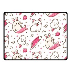 Cute Animal Seamless Pattern Kawaii Doodle Style Two Sides Fleece Blanket (small) by Salman4z