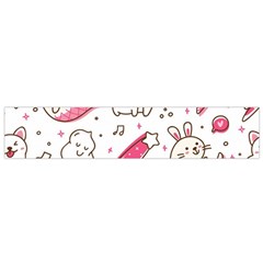 Cute Animal Seamless Pattern Kawaii Doodle Style Small Premium Plush Fleece Scarf by Salman4z