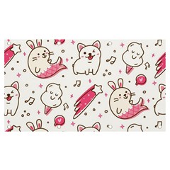 Cute Animal Seamless Pattern Kawaii Doodle Style Banner And Sign 7  X 4  by Salman4z