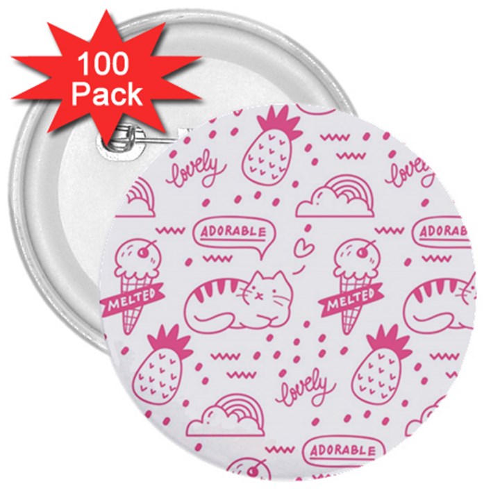 Cute-girly-seamless-pattern 3  Buttons (100 pack) 