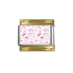 Cute-girly-seamless-pattern Gold Trim Italian Charm (9mm) by Salman4z