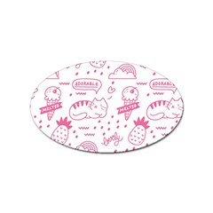 Cute-girly-seamless-pattern Sticker Oval (10 Pack) by Salman4z