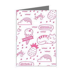 Cute-girly-seamless-pattern Mini Greeting Card by Salman4z