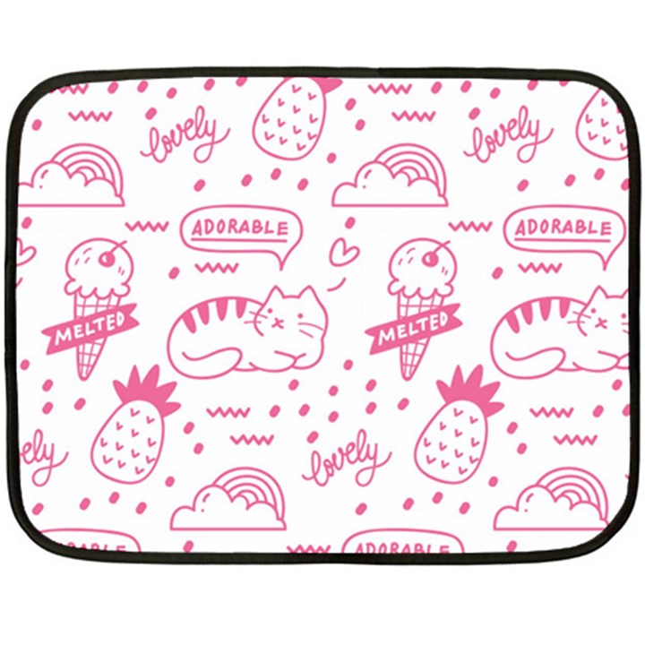 Cute-girly-seamless-pattern Two Sides Fleece Blanket (Mini)