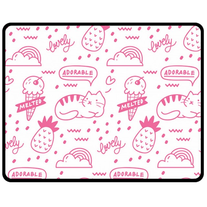 Cute-girly-seamless-pattern Two Sides Fleece Blanket (Medium)