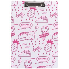 Cute-girly-seamless-pattern A4 Acrylic Clipboard by Salman4z