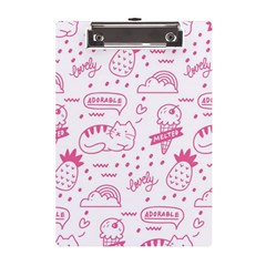 Cute-girly-seamless-pattern A5 Acrylic Clipboard by Salman4z