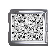 Seamless-pattern-with-black-white-doodle-dogs Mega Link Italian Charm (18mm) by Salman4z