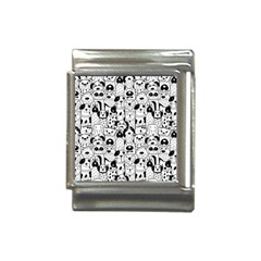 Seamless-pattern-with-black-white-doodle-dogs Italian Charm (13mm) by Salman4z