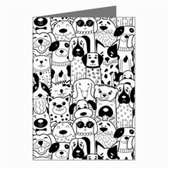 Seamless-pattern-with-black-white-doodle-dogs Greeting Cards (pkg Of 8) by Salman4z