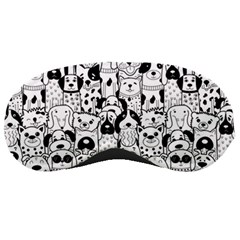 Seamless-pattern-with-black-white-doodle-dogs Sleeping Mask by Salman4z