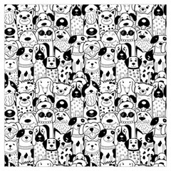 Seamless-pattern-with-black-white-doodle-dogs Lightweight Scarf  by Salman4z