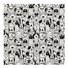 Seamless-pattern-with-black-white-doodle-dogs Banner And Sign 4  X 4  by Salman4z