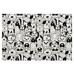 Seamless-pattern-with-black-white-doodle-dogs Banner And Sign 6  X 4  by Salman4z