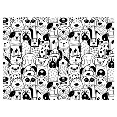 Seamless-pattern-with-black-white-doodle-dogs Two Sides Premium Plush Fleece Blanket (extra Small) by Salman4z