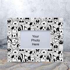 Seamless-pattern-with-black-white-doodle-dogs White Tabletop Photo Frame 4 x6  by Salman4z