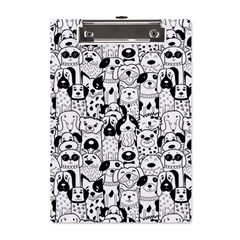 Seamless-pattern-with-black-white-doodle-dogs A5 Acrylic Clipboard by Salman4z