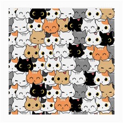 Cute-cat-kitten-cartoon-doodle-seamless-pattern Medium Glasses Cloth by Salman4z